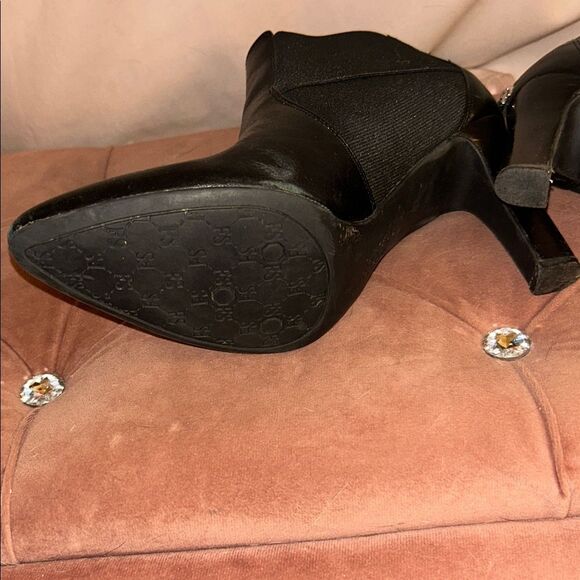 Franco Sarto Black Heeled Boots Sz 7 med - Picture 5 of 7
